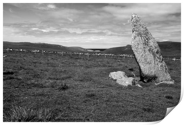 The Burragarth Stone (Monochrome) Print by Steven Watson