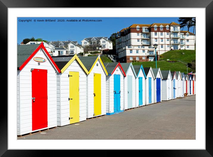 colourful beach huts Framed Mounted Print by Kevin Britland
