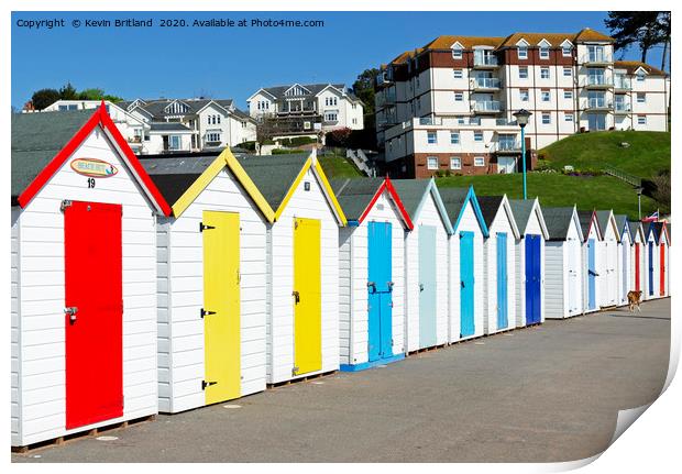 colourful beach huts Print by Kevin Britland