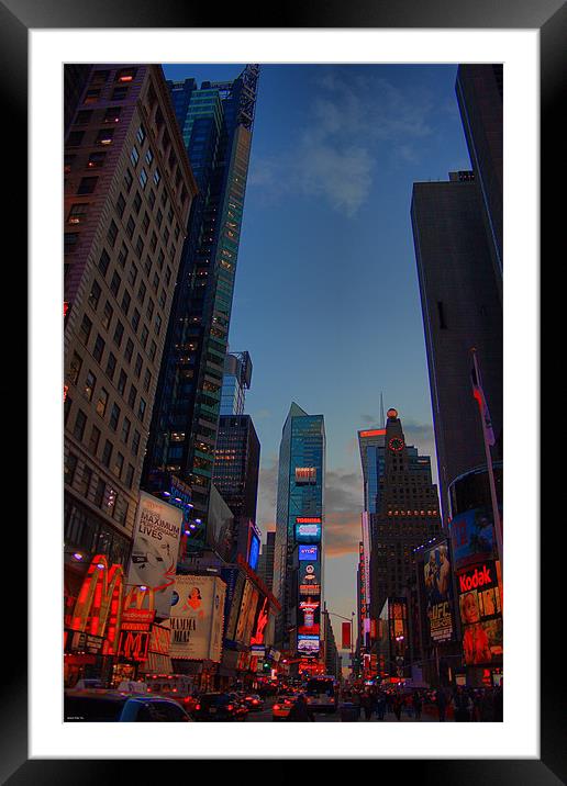 Times Square Framed Mounted Print by Simon Gladwin