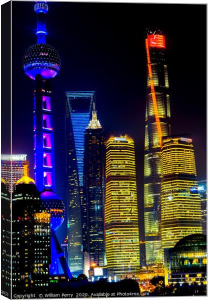 TV Tower Pudong Skyscrapers Jin Mao Liujiiashui Sh Canvas Print by William Perry