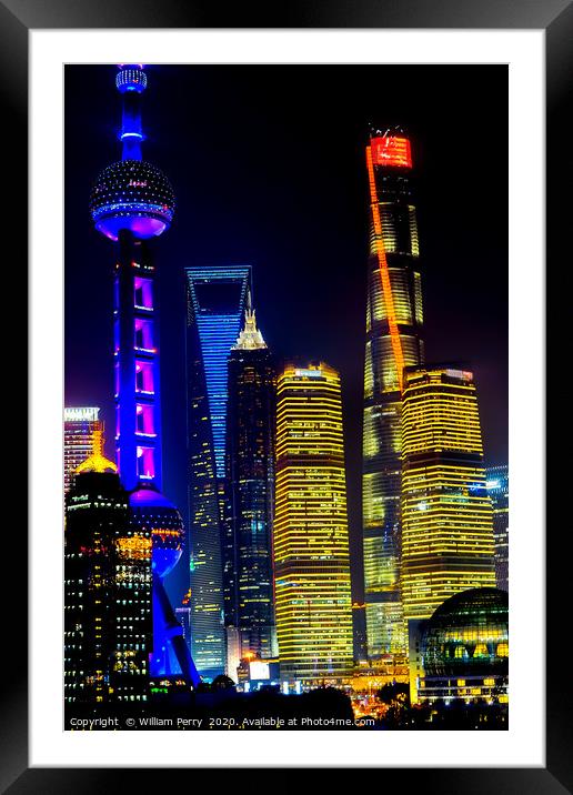 TV Tower Pudong Skyscrapers Jin Mao Liujiiashui Sh Framed Mounted Print by William Perry