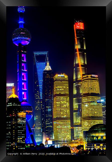 TV Tower Pudong Skyscrapers Jin Mao Liujiiashui Sh Framed Print by William Perry