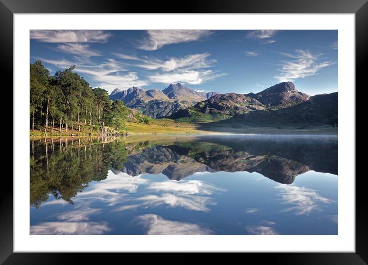 Dancing Clouds over Blea Tarn and the Langdales Framed Mounted Print by Martin Lawrence