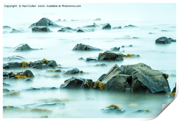The Rocks and the Sea Print by Paul Cullen