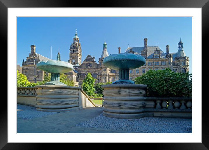 Sheffield Town Hall & Entrance to Peace Gardens    Framed Mounted Print by Darren Galpin