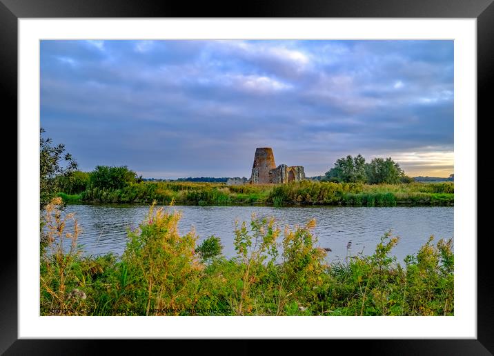St Benet's Abbey on the River Bure, Norfolk Framed Mounted Print by Chris Yaxley
