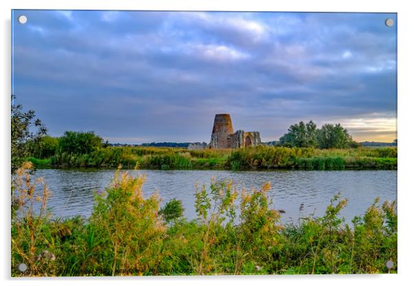 St Benet's Abbey on the River Bure, Norfolk Acrylic by Chris Yaxley