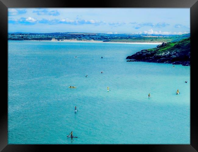 Serene Waters of St Ives Bay Framed Print by Beryl Curran