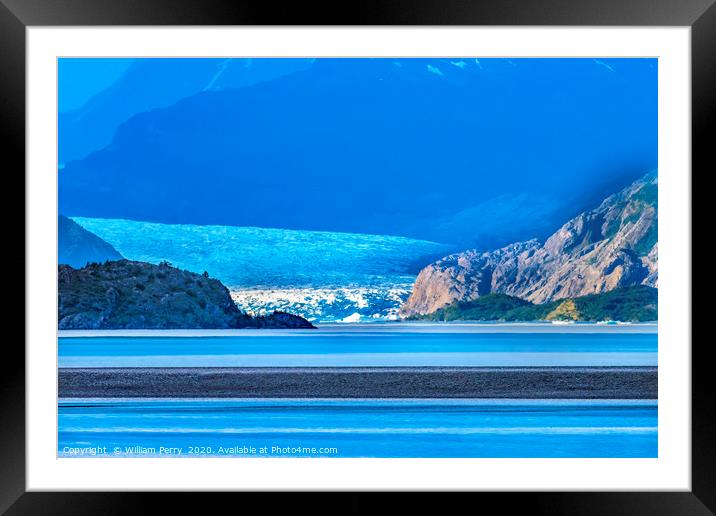 Grey Lake Glacier Torres del Paine National Park C Framed Mounted Print by William Perry