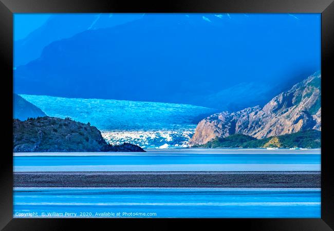 Grey Lake Glacier Torres del Paine National Park C Framed Print by William Perry