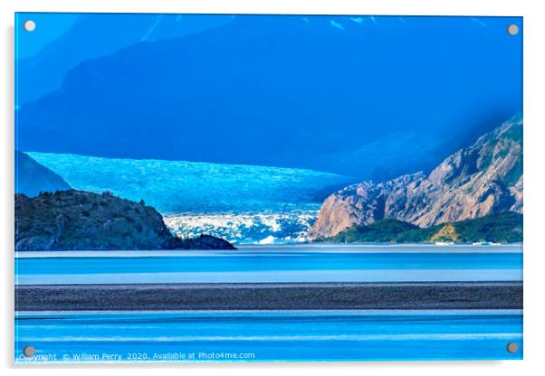 Grey Lake Glacier Torres del Paine National Park C Acrylic by William Perry