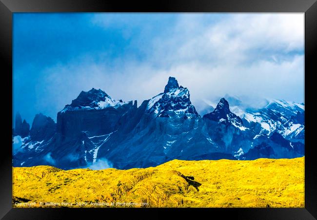 Paine Horns Torres del Paine National Park Chile Framed Print by William Perry
