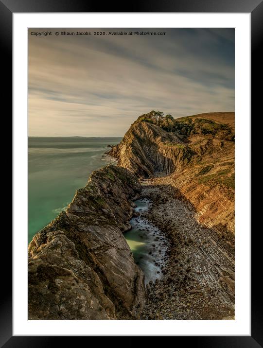 Sunset over Stair Hole In Lulworth Dorset  Framed Mounted Print by Shaun Jacobs