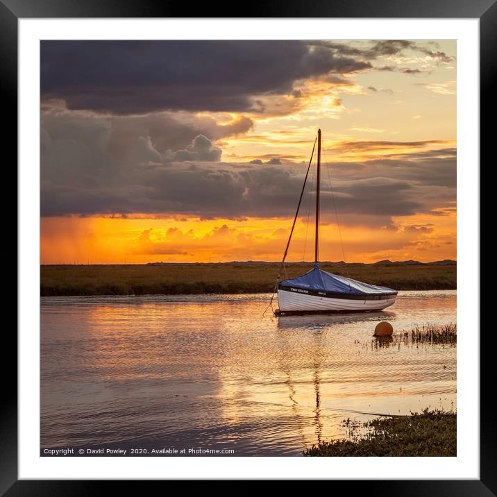 Stormy sunset at Blakeney Framed Mounted Print by David Powley
