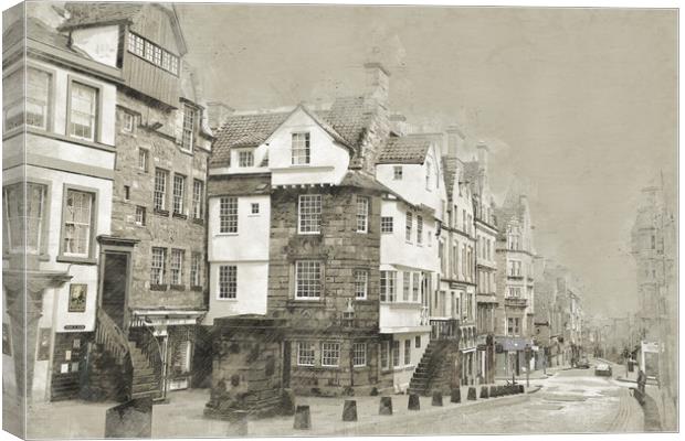John Knox House Edinburgh, Scotland Canvas Print by Ann McGrath