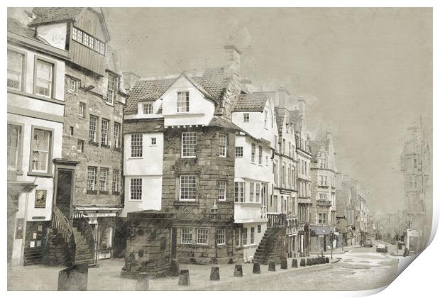 John Knox House Edinburgh, Scotland Print by Ann McGrath