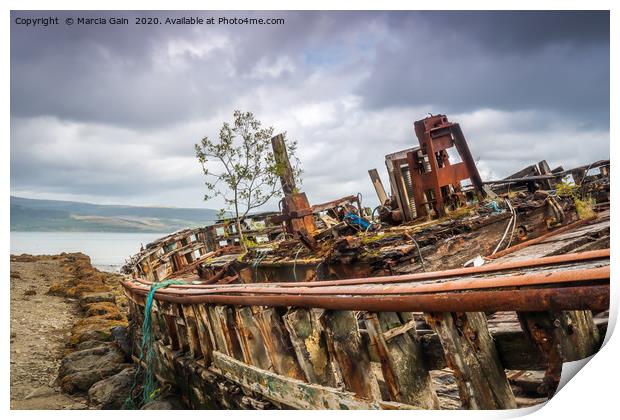 Salen Shipwrecks Print by Marcia Reay