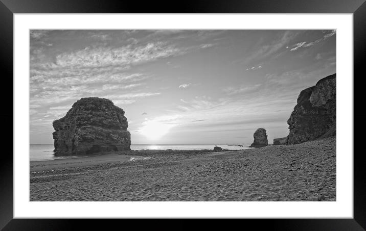 Majestic Marsden Rock at Sunrise Framed Mounted Print by Rob Cole