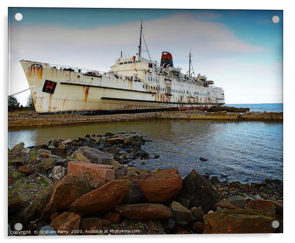 The Stranded Icon: TSS Duke of Lancaster Acrylic by Graham Parry