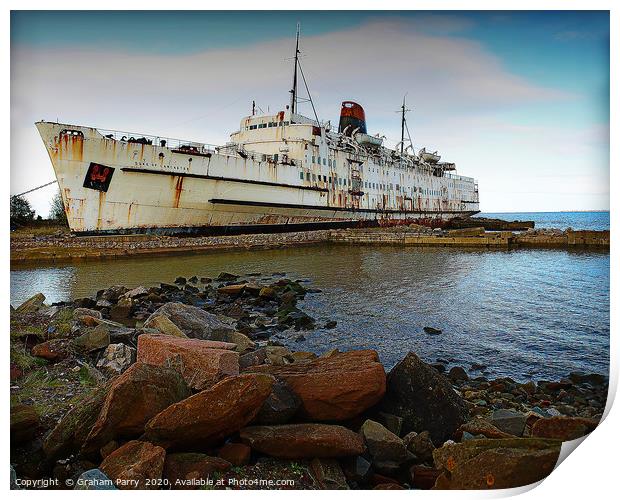 The Stranded Icon: TSS Duke of Lancaster Print by Graham Parry