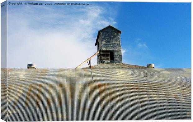 Abandoned Grain Elevator and Control Room Canvas Print by William Jell