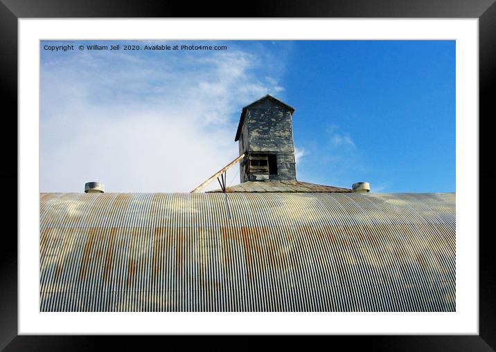 Abandoned Grain Elevator and Control Room Framed Mounted Print by William Jell
