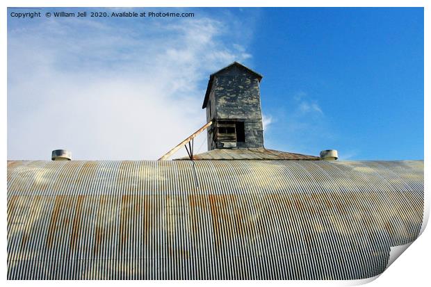 Abandoned Grain Elevator and Control Room Print by William Jell