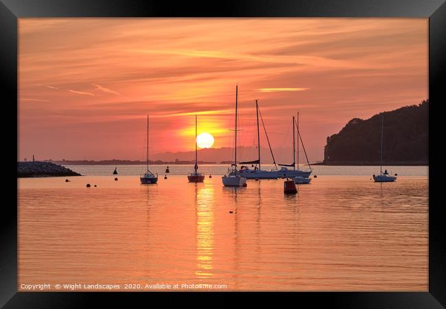 Cowes Harbour Sunrise Isle Of Wight Framed Print by Wight Landscapes