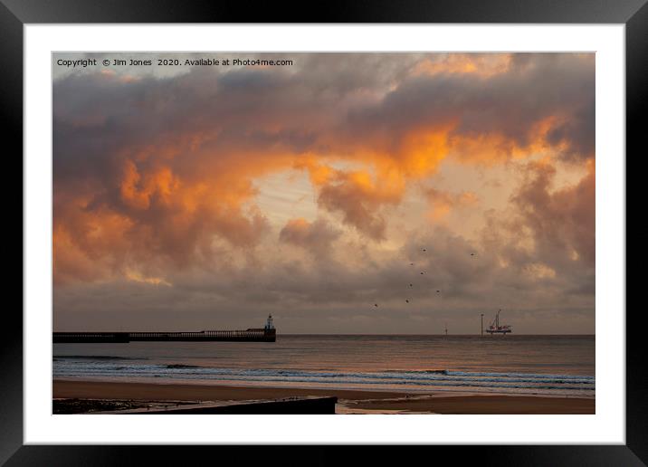 Offshore work just after sunrise Framed Mounted Print by Jim Jones