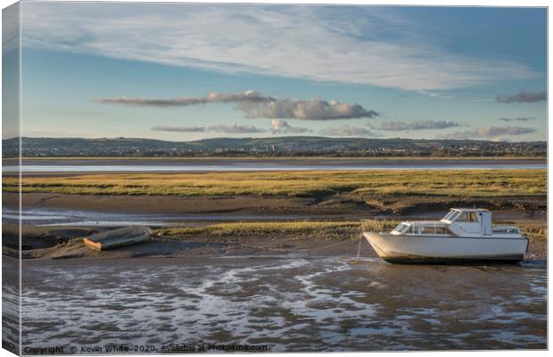 boats grounded by low tide Canvas Print by Kevin White