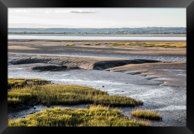 low tide on river Loughor Framed Print by Kevin White