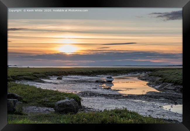 Gower Peninsula at sunset Framed Print by Kevin White