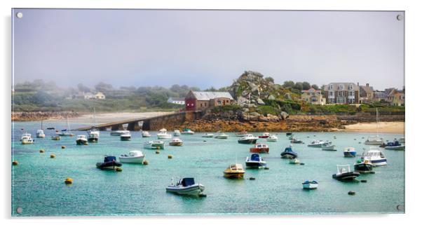 Foggy morning at St Mary's, Scilly Isles Acrylic by Simon Marlow