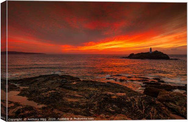 Godrevy Lighthouse Canvas Print by Anthony Rigg