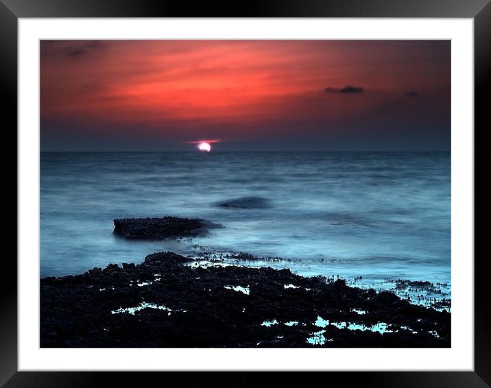 Falling Sun Framed Mounted Print by Aj’s Images