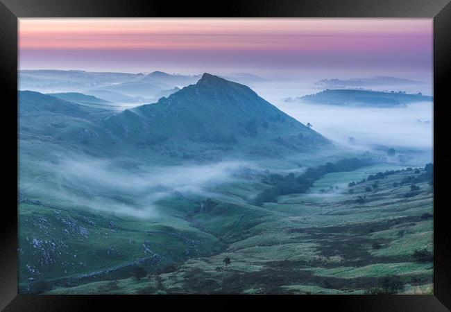 Chrome Hill misty Dawn Framed Print by John Finney