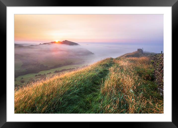 Chrome Hill sunrise from Hollins Hill Framed Mounted Print by John Finney