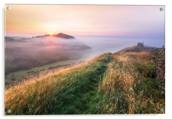 Chrome Hill sunrise from Hollins Hill Acrylic by John Finney