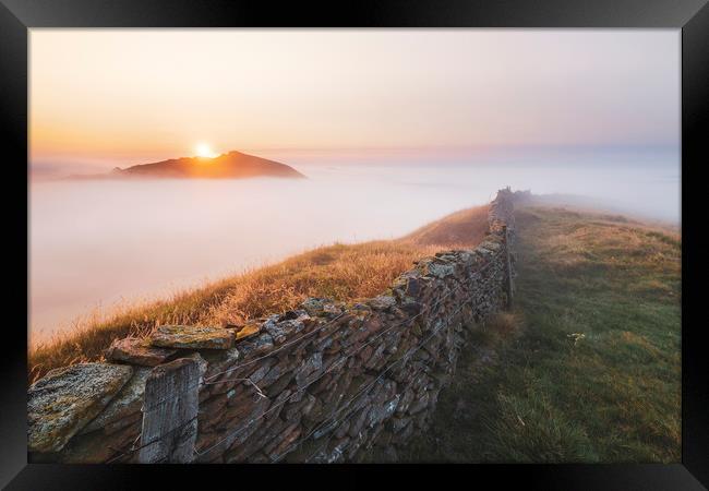 Sunrise over Chrome Hill September 2020 Framed Print by John Finney