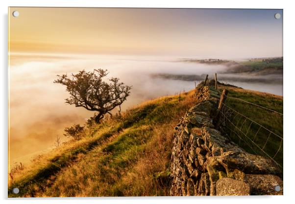 Hollins Hill sunrise, Peak District Acrylic by John Finney