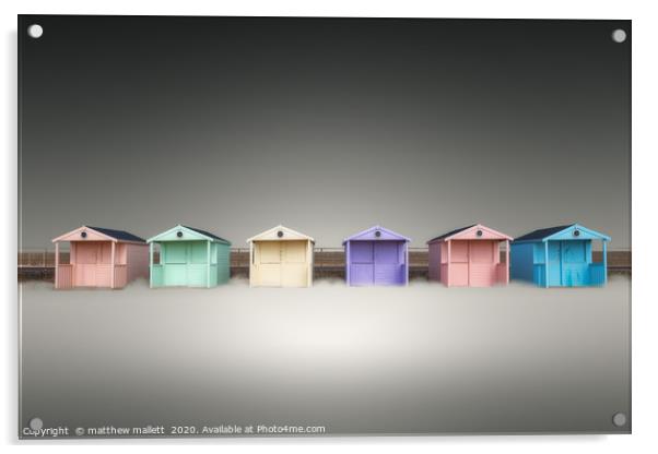Clacton Pastel Beach Huts Acrylic by matthew  mallett