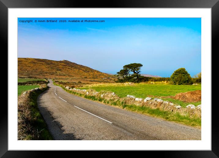 peaceful cornish road Framed Mounted Print by Kevin Britland