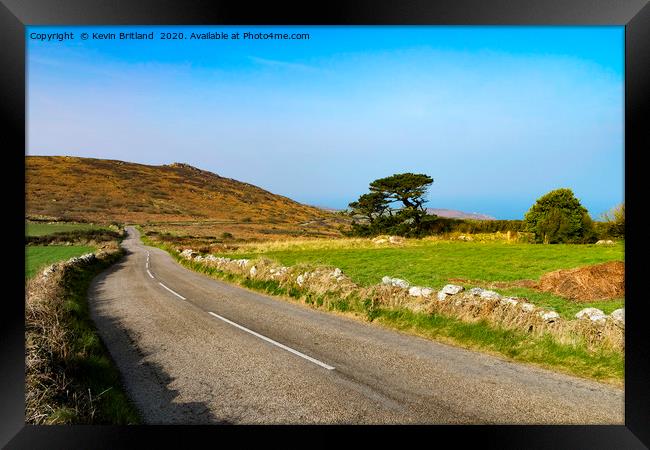 peaceful cornish road Framed Print by Kevin Britland