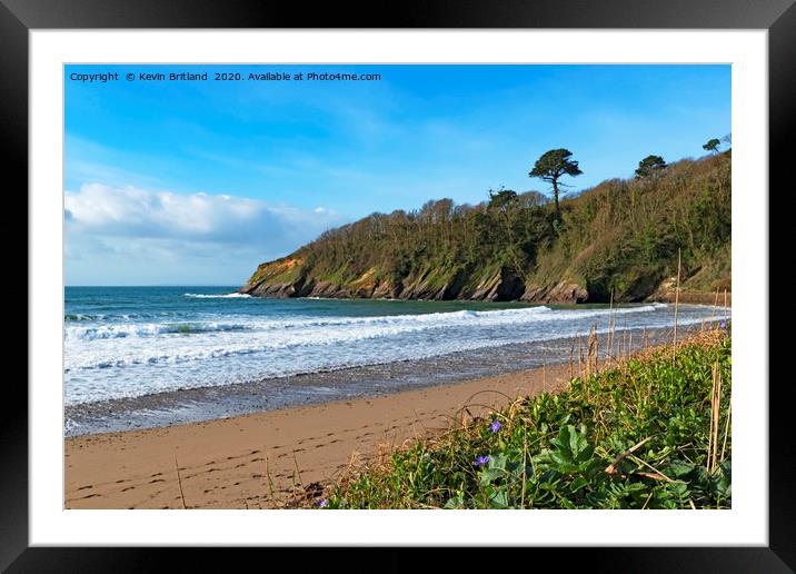 porthluney beach cornwall Framed Mounted Print by Kevin Britland