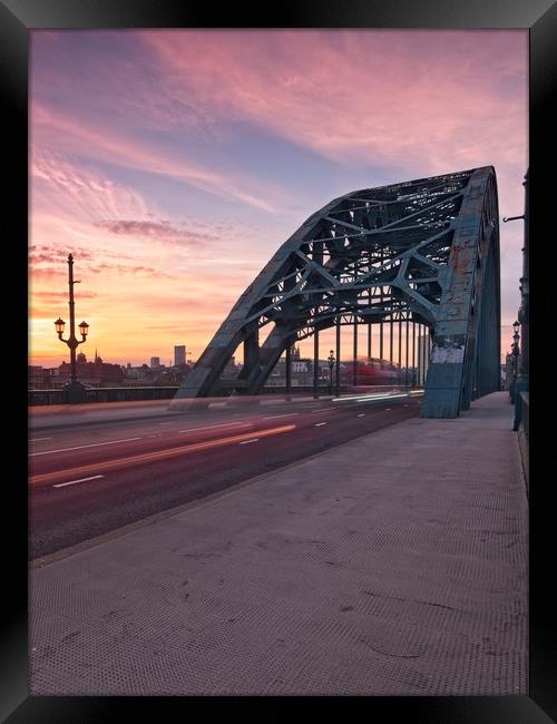 Newcastle Tyne Bridge Sunset Framed Print by Rob Cole
