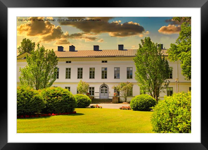 Jokioinen Manor, Finland, Golden Hour Framed Mounted Print by Taina Sohlman