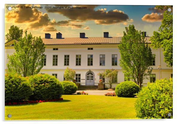 Jokioinen Manor, Finland, Golden Hour Acrylic by Taina Sohlman