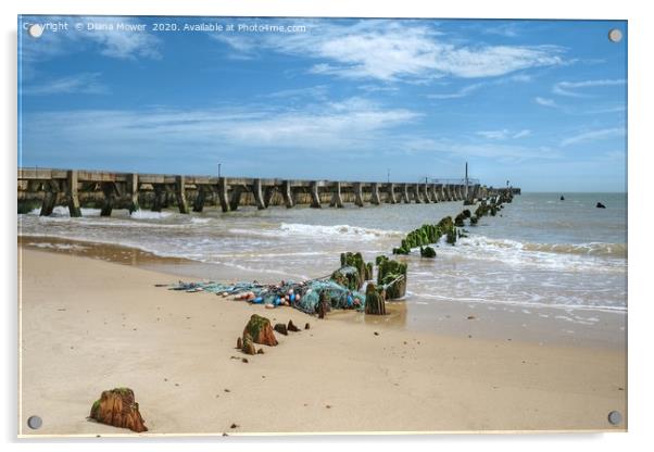 Walberswick Beach Suffolk Acrylic by Diana Mower