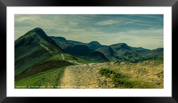 Conquering Catbells A Majestic Hike Framed Mounted Print by richard sayer